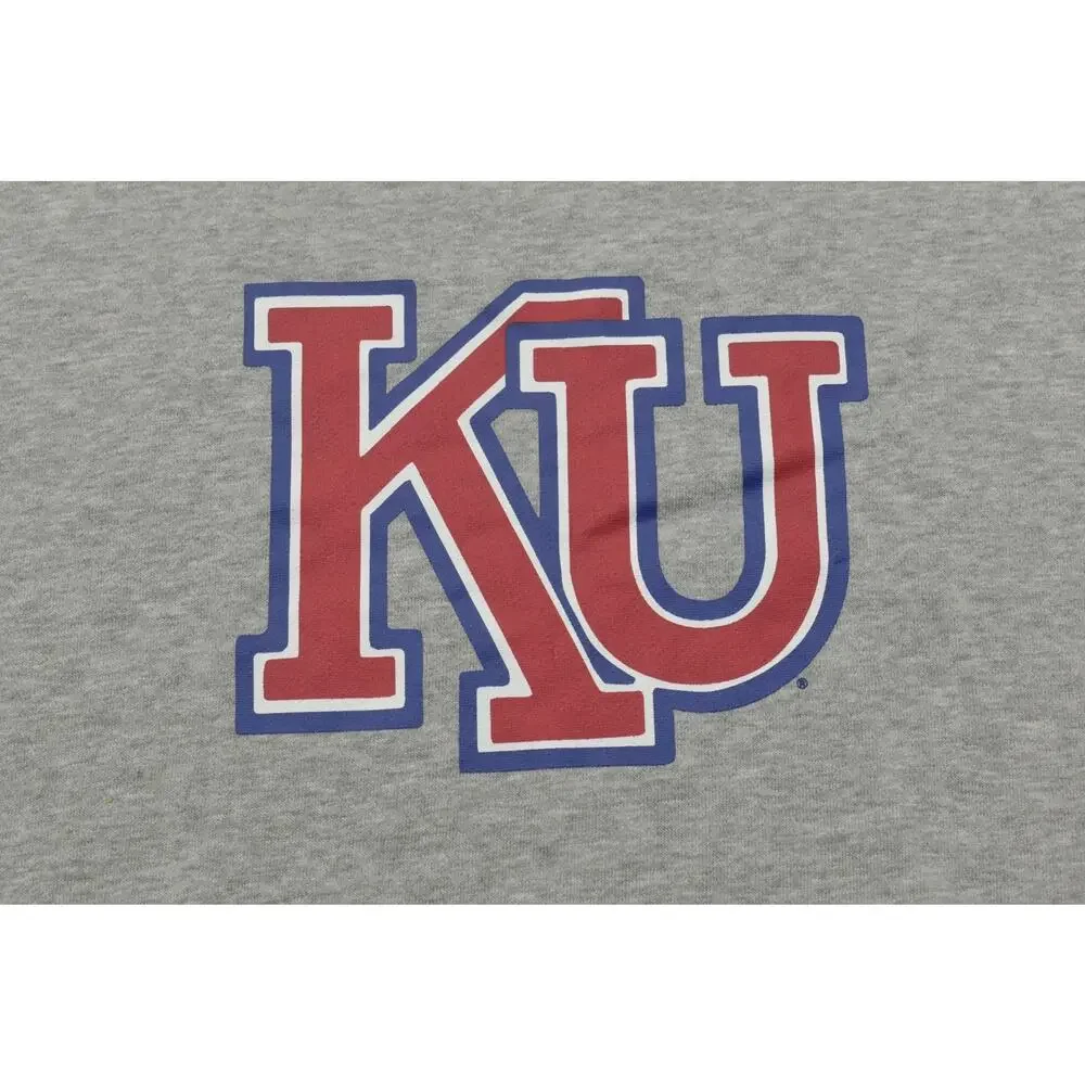 Adidas Kansas Jayhawks KU Crewneck Sweatshirt Gray Men's 2XL Heathered Pullover